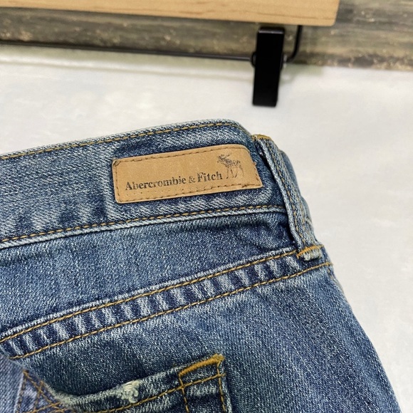 Nwt $79 Abercrombie & Fitch Flare Pants Blue Jeans 100% Cotton Vintage Y2K 12 R - Picture 6 of 12